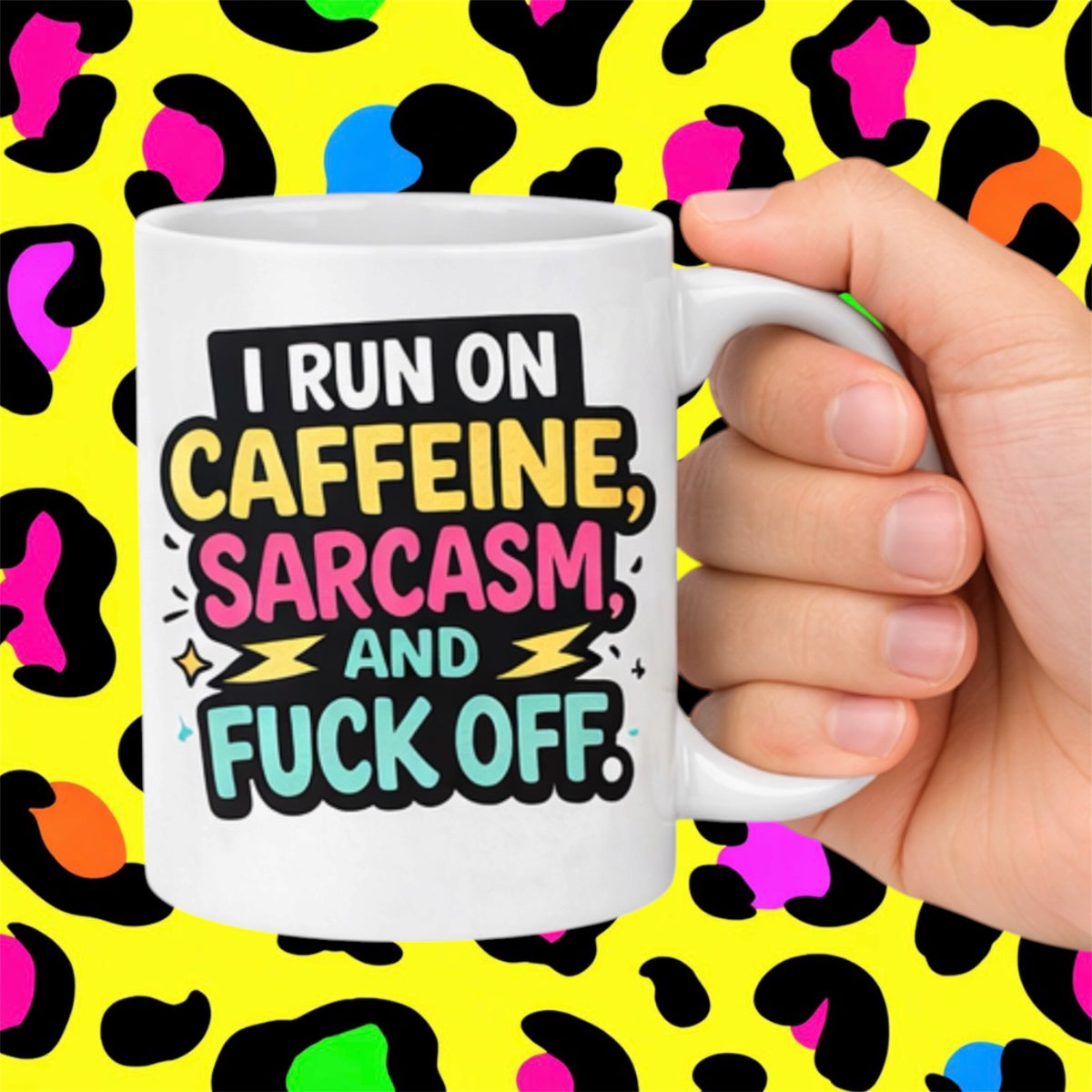 Caffeine and Sarcasm Rude Funny Adult Mug