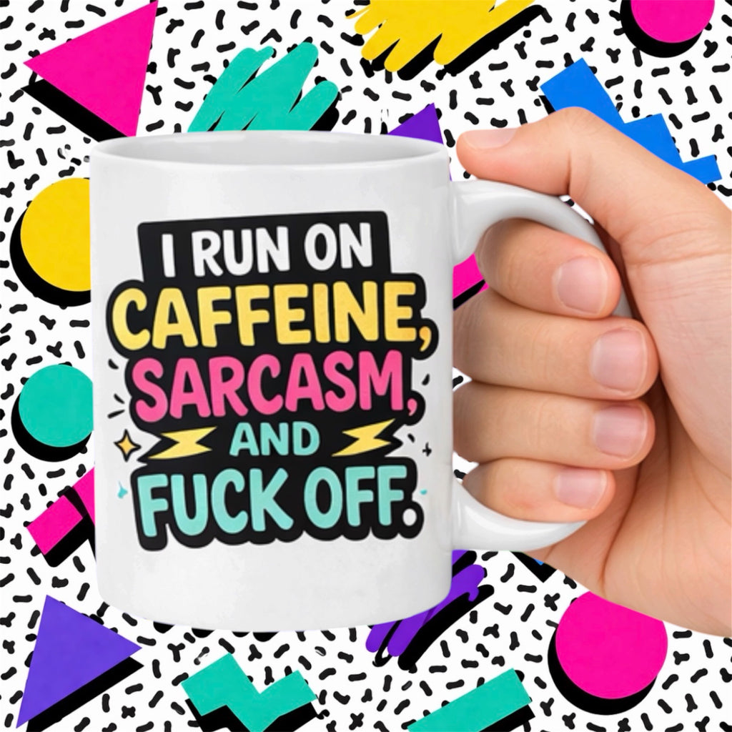 Caffeine and Sarcasm Rude Funny Adult Mug